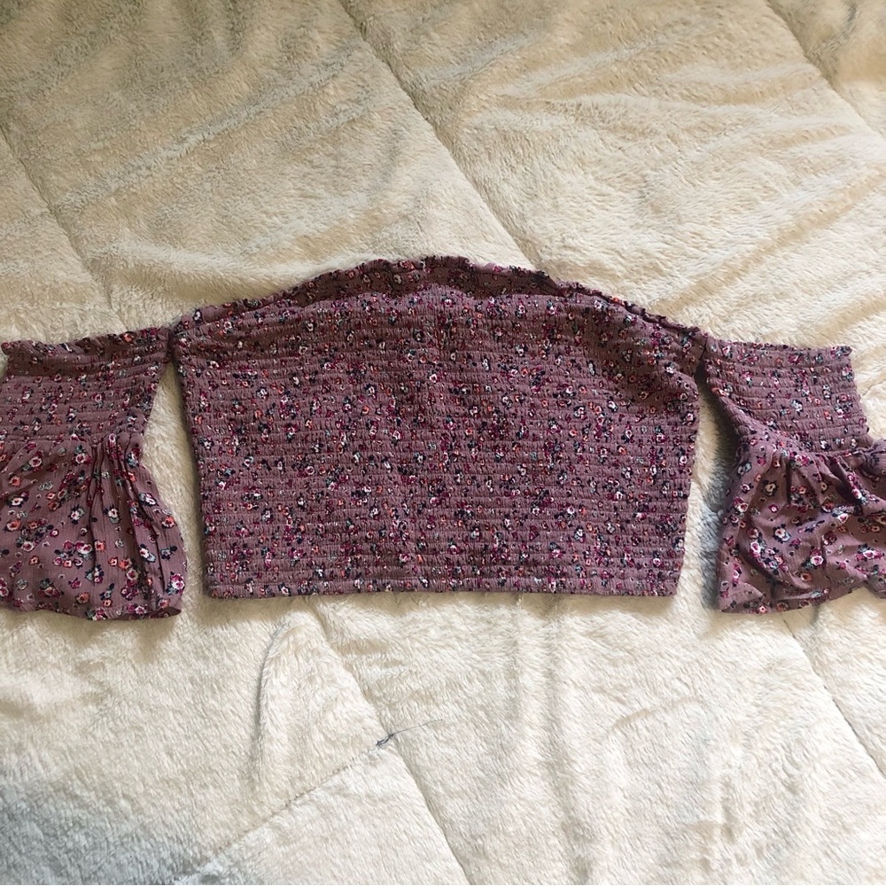 Floral tube top with sleeves